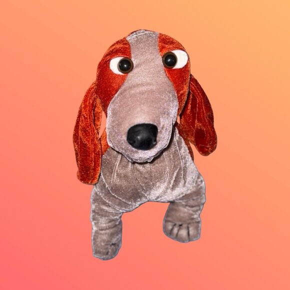 Vintage Bassett Hound Plush Velvet Feel Stuffed Dog Puppy 11” - Picture 2 of 7